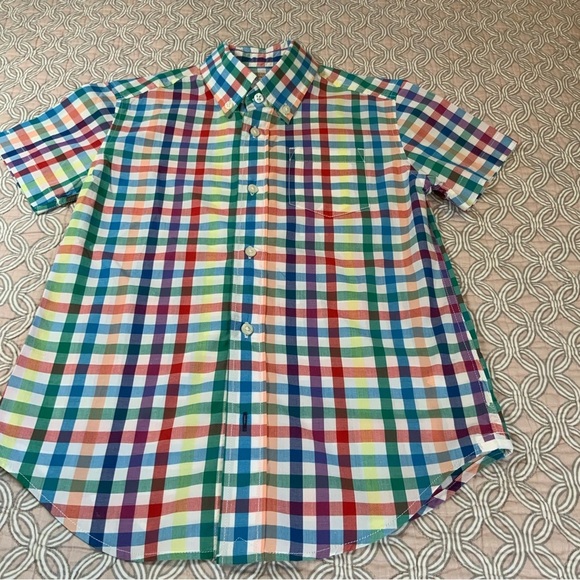 J. Crew Other - Crewcuts Multicolor Gingham Plaid Button Down Shirt Size 6/7